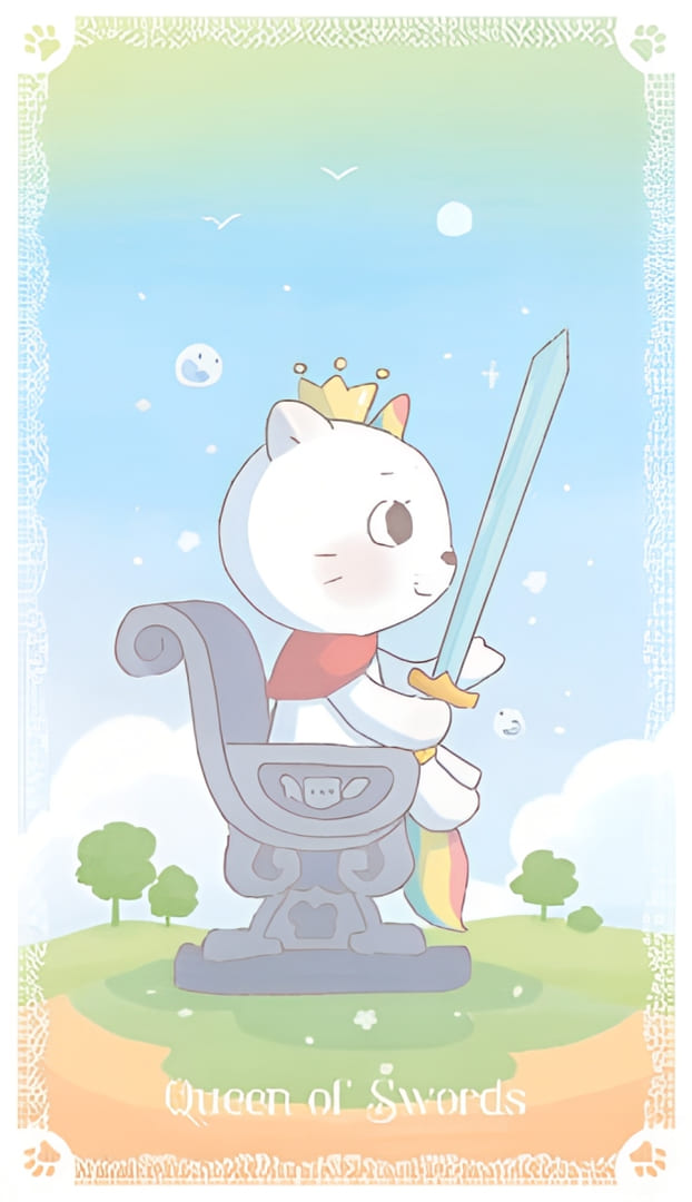Королева мечей — Kittycorn Tarot