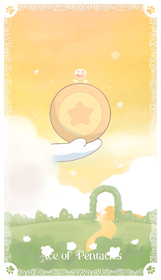 Туз пентаклей — Kittycorn Tarot