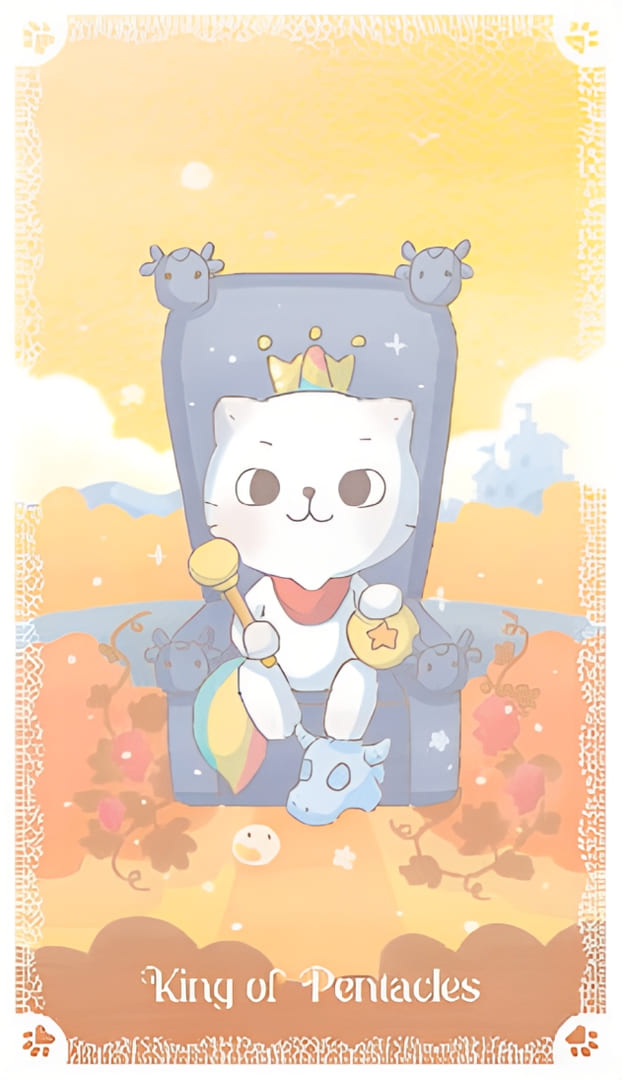 Король пентаклей — Kittycorn Tarot