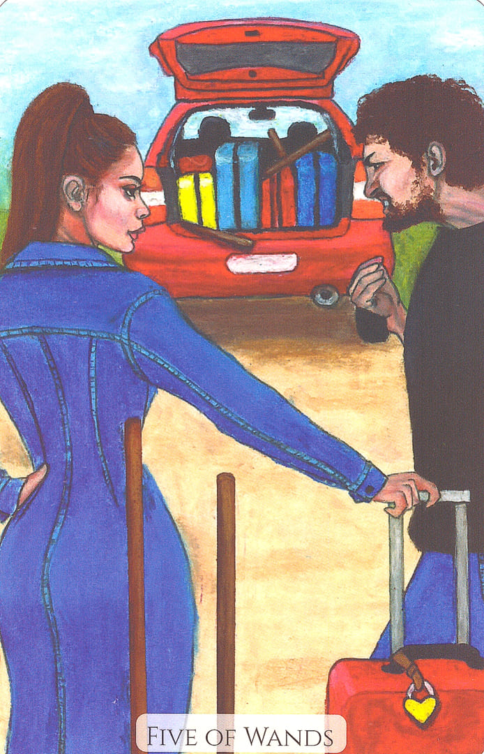 Пятёрка жезлов — Современное Таро Любви