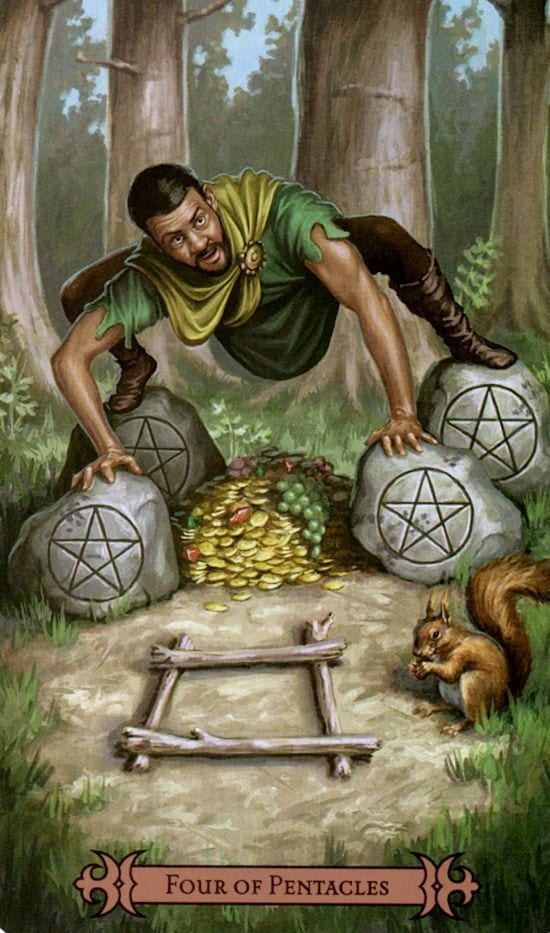 Четверка пентаклей — Таро Современного Заклинателя