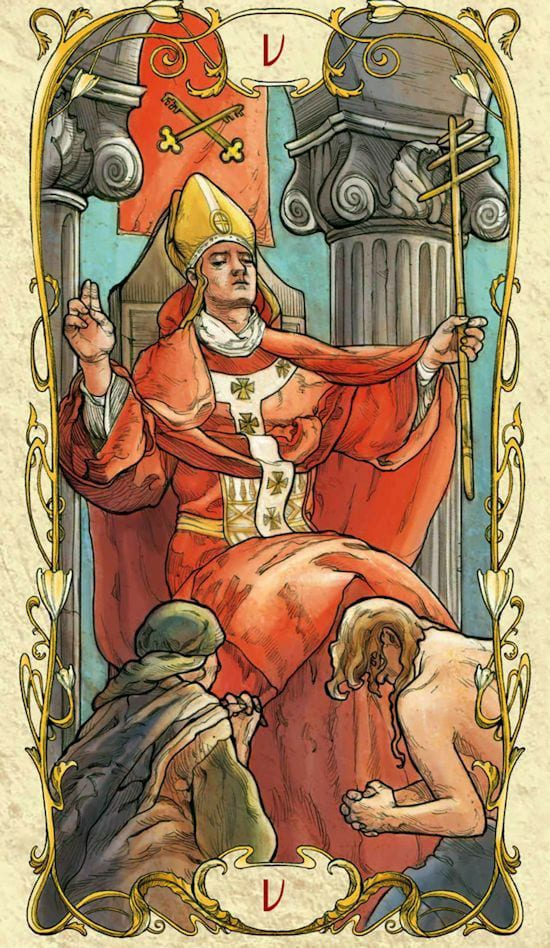 Иерофант — Таро Альфонса Мухи