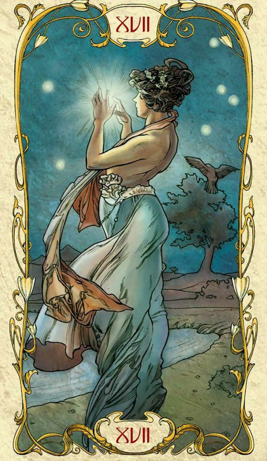 Звезда — Таро Альфонса Мухи