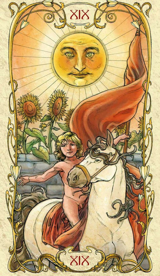 Солнце — Таро Альфонса Мухи