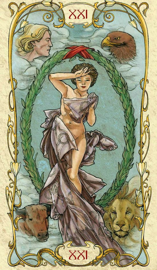 Мир — Таро Альфонса Мухи