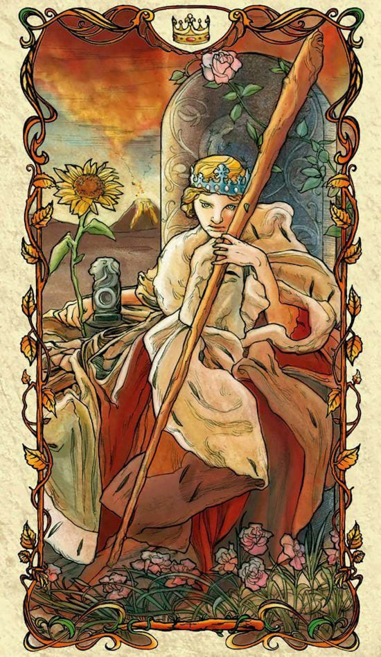 Королева жезлов — Таро Альфонса Мухи