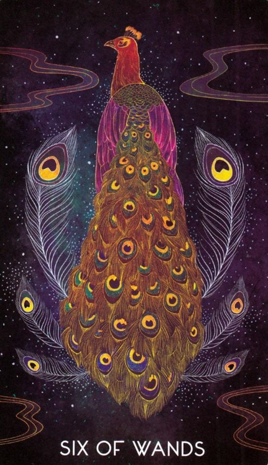 Шестёрка жезлов — Oriens Animal Tarot