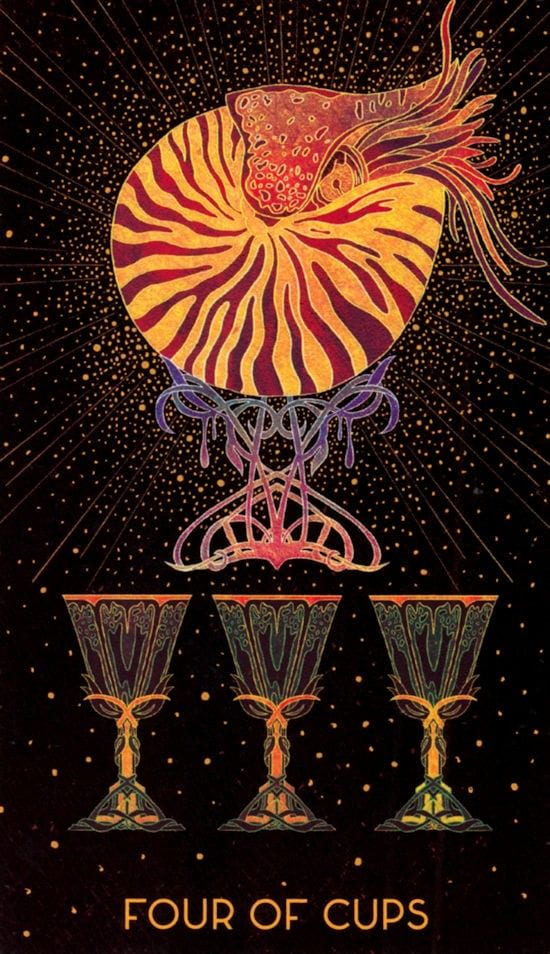 Четверка чаш — Oriens Animal Tarot