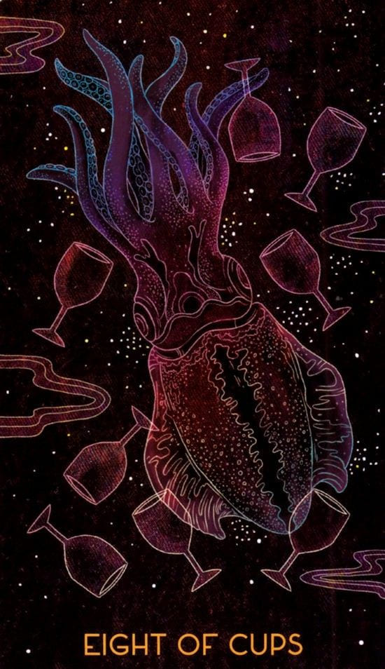 Восьмёрка чаш — Oriens Animal Tarot