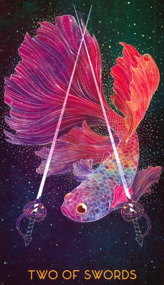 Двойка мечей — Oriens Animal Tarot