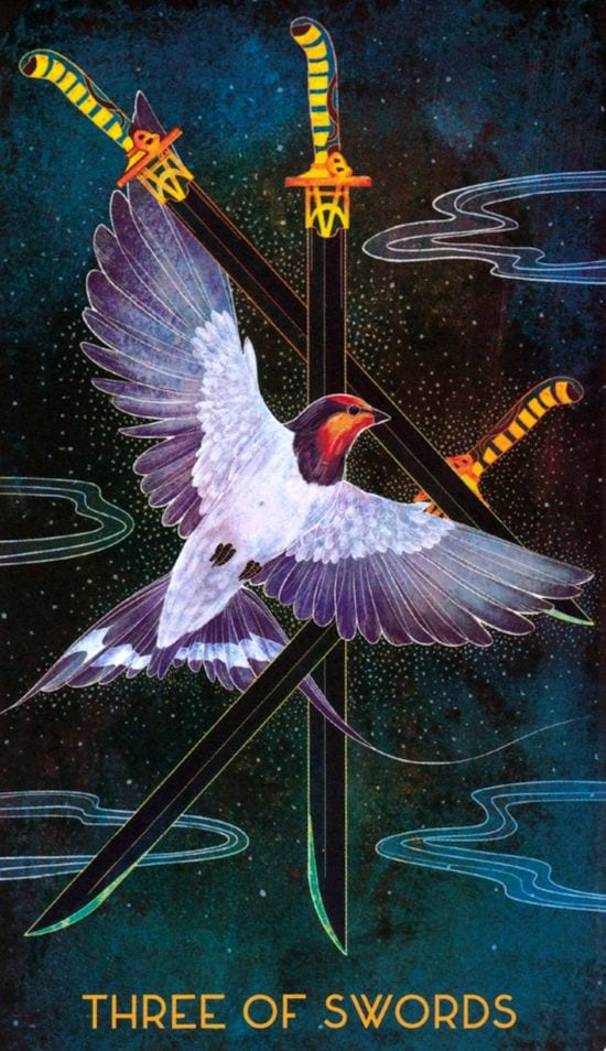 Тройка мечей — Oriens Animal Tarot