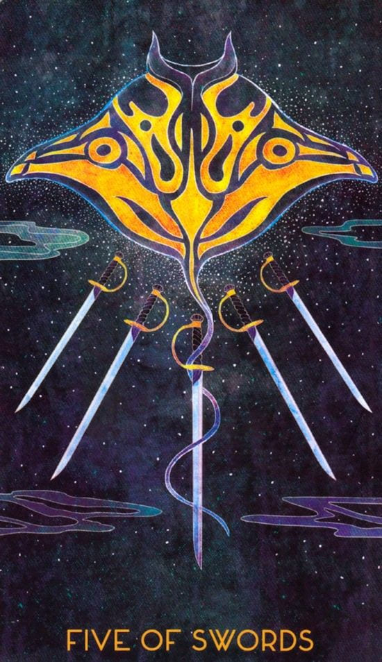 Пятёрка мечей — Oriens Animal Tarot