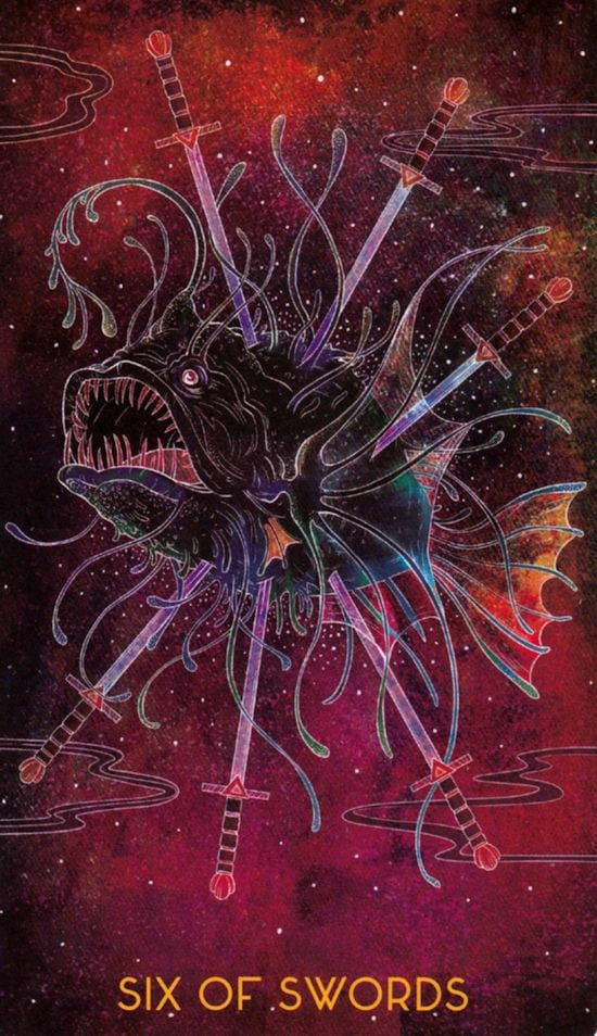 Шестёрка мечей — Oriens Animal Tarot