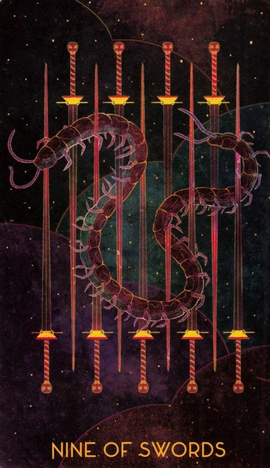 Девятка мечей — Oriens Animal Tarot