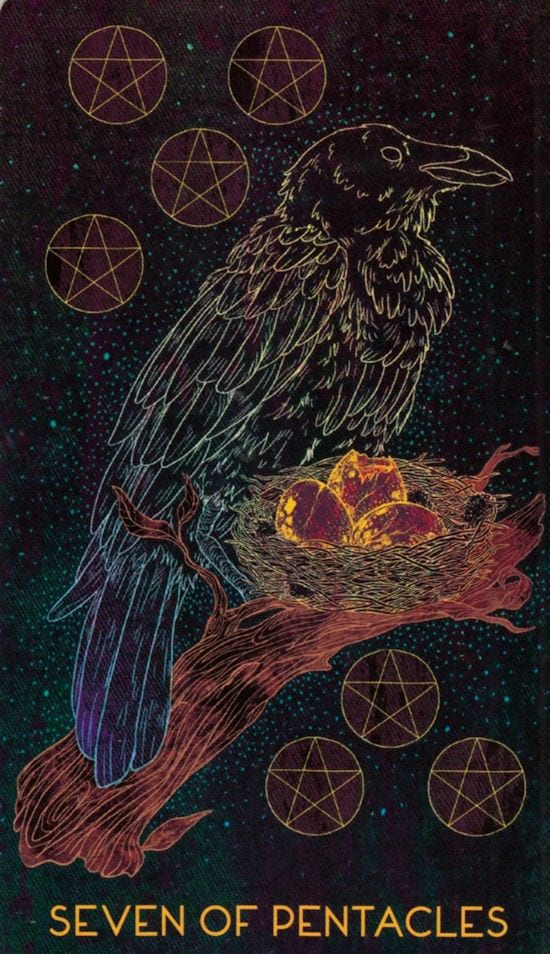 Семёрка пентаклей — Oriens Animal Tarot