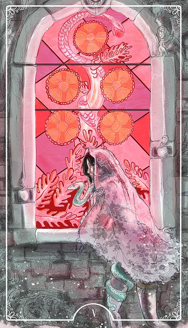 Пятёрка пентаклей — Таро Остары