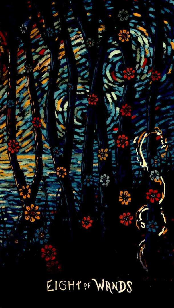 Восьмёрка жезлов — Prisma Visions Tarot