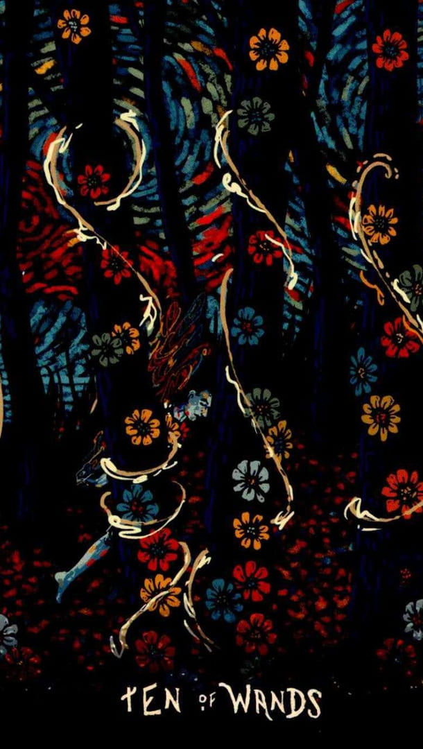 Десятка жезлов — Prisma Visions Tarot