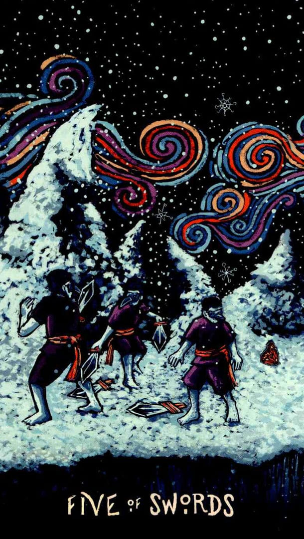 Пятёрка мечей — Prisma Visions Tarot