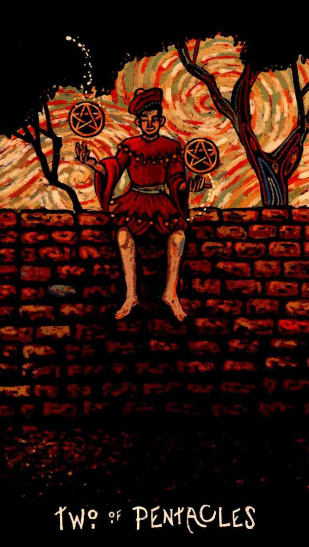 Двойка пентаклей — Prisma Visions Tarot