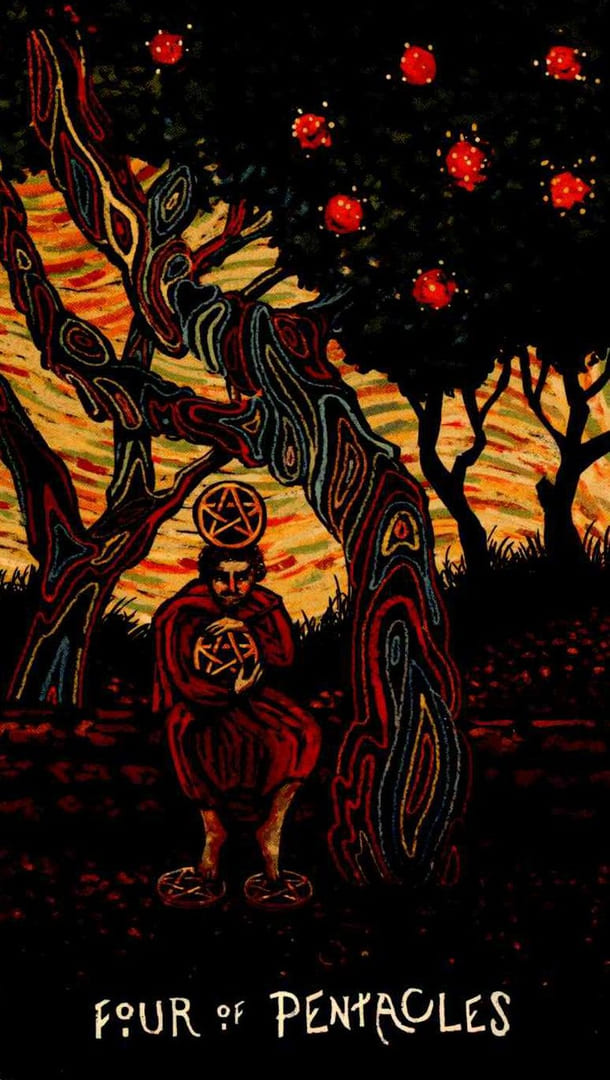 Четверка пентаклей — Prisma Visions Tarot