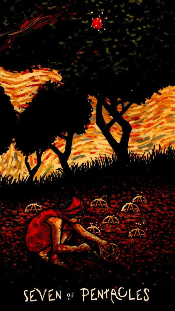 Семёрка пентаклей — Prisma Visions Tarot