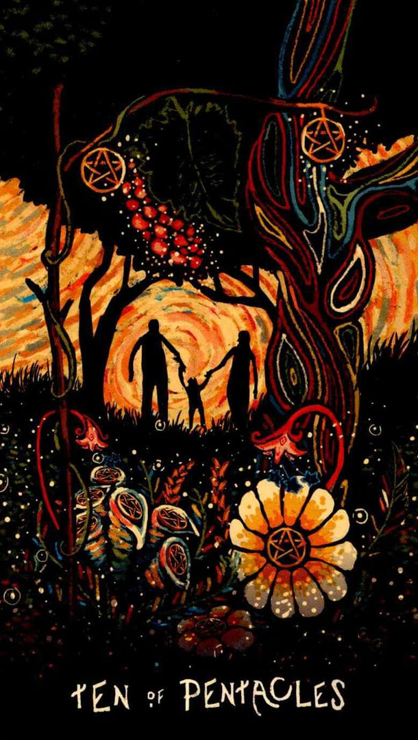 Десятка пентаклей — Prisma Visions Tarot