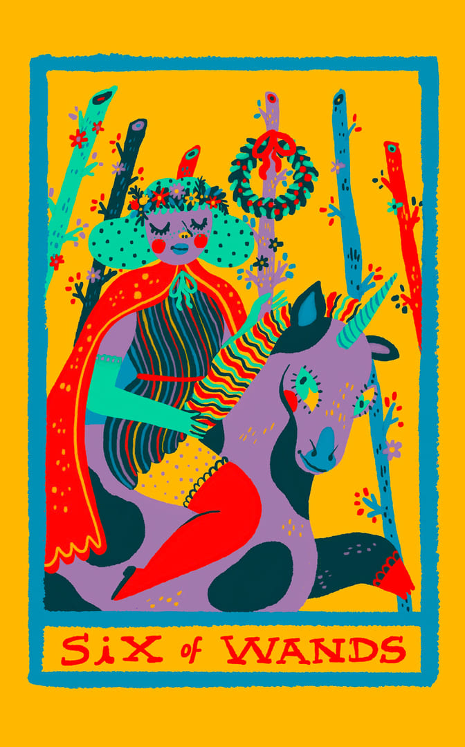 Шестёрка жезлов — Rainbow Tarot