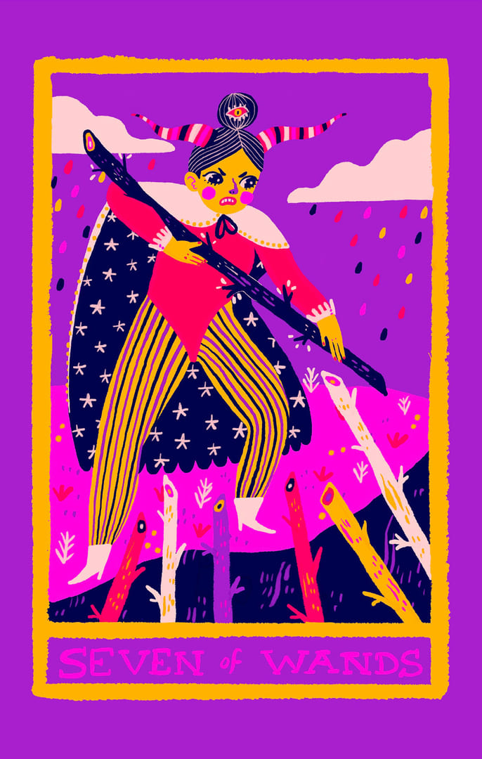 Семёрка жезлов — Rainbow Tarot