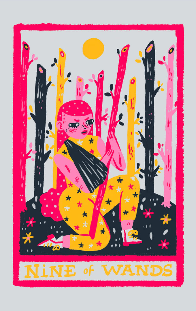 Девятка жезлов — Rainbow Tarot