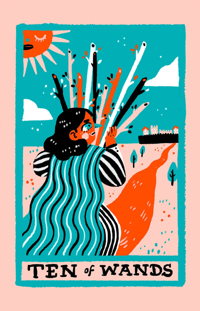 Десятка жезлов — Rainbow Tarot