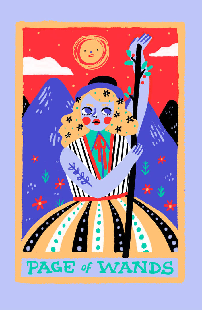 Паж жезлов — Rainbow Tarot