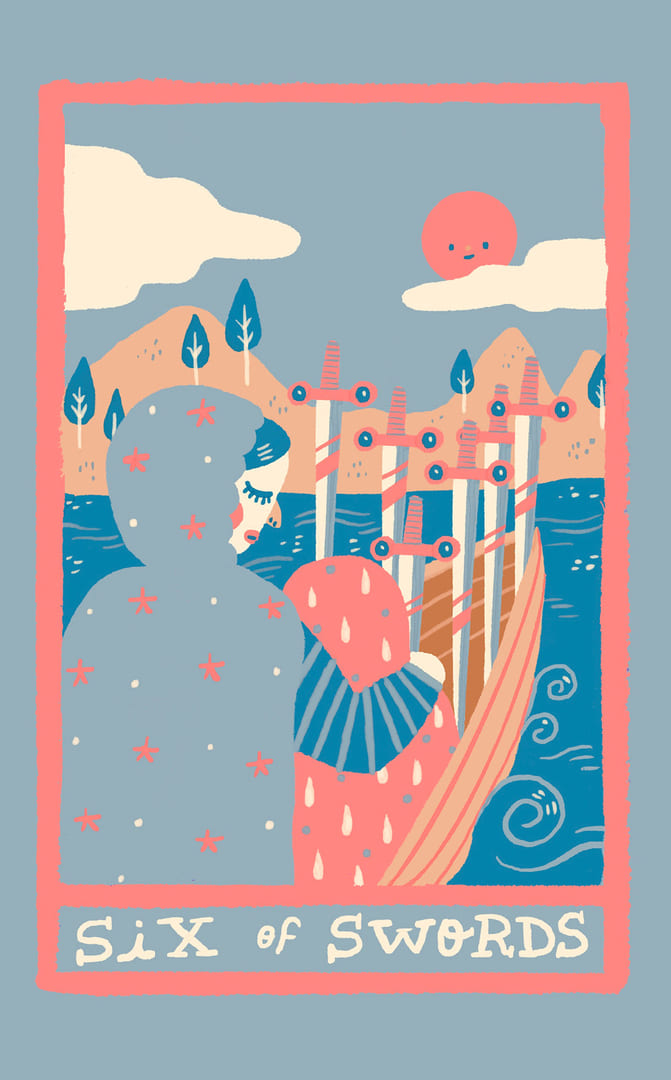 Шестёрка мечей — Rainbow Tarot
