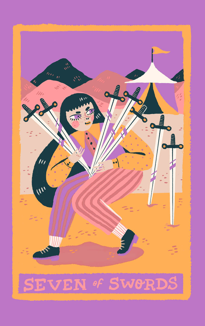 Семёрка мечей — Rainbow Tarot