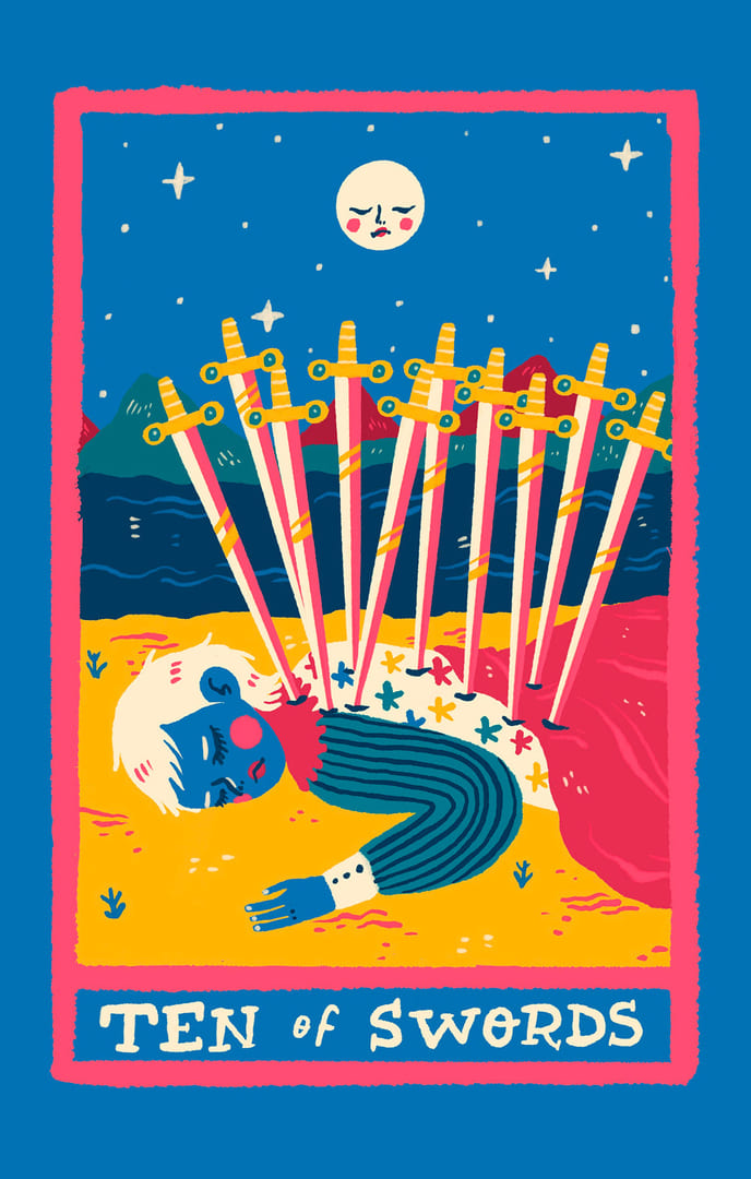 Десятка мечей — Rainbow Tarot