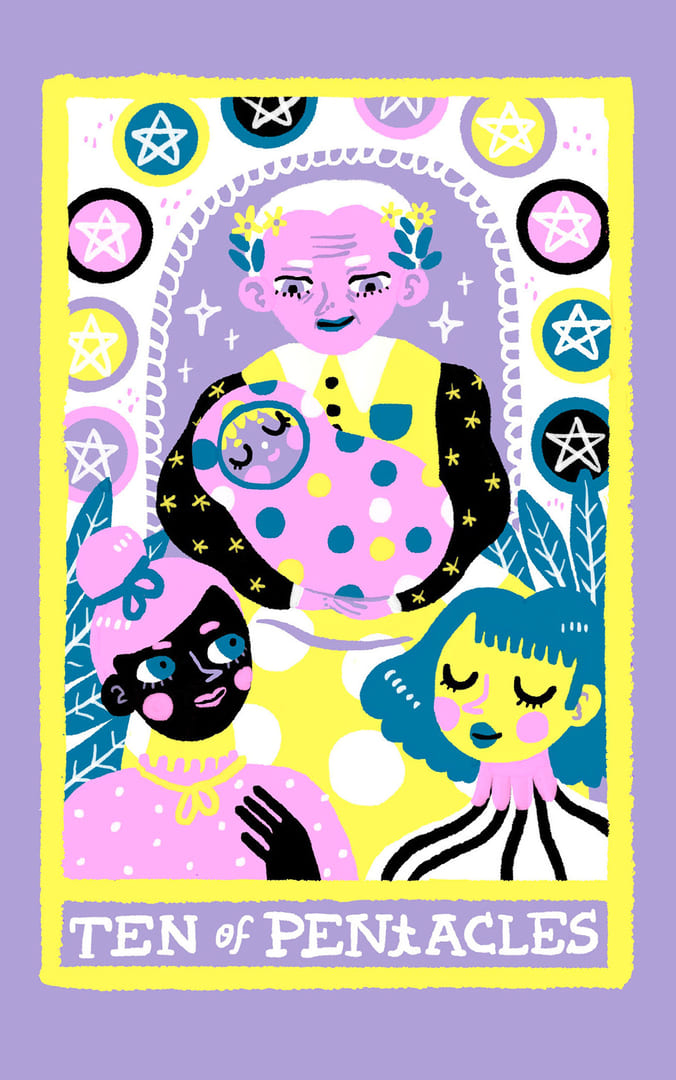 Десятка пентаклей — Rainbow Tarot