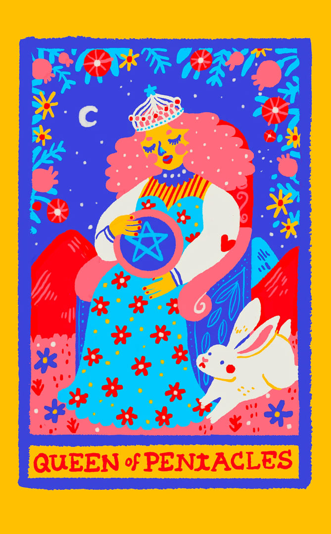Королева пентаклей — Rainbow Tarot