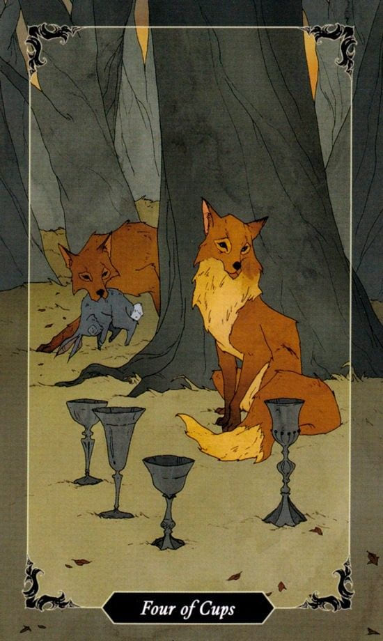 Четверка чаш — Таро Тёмного леса