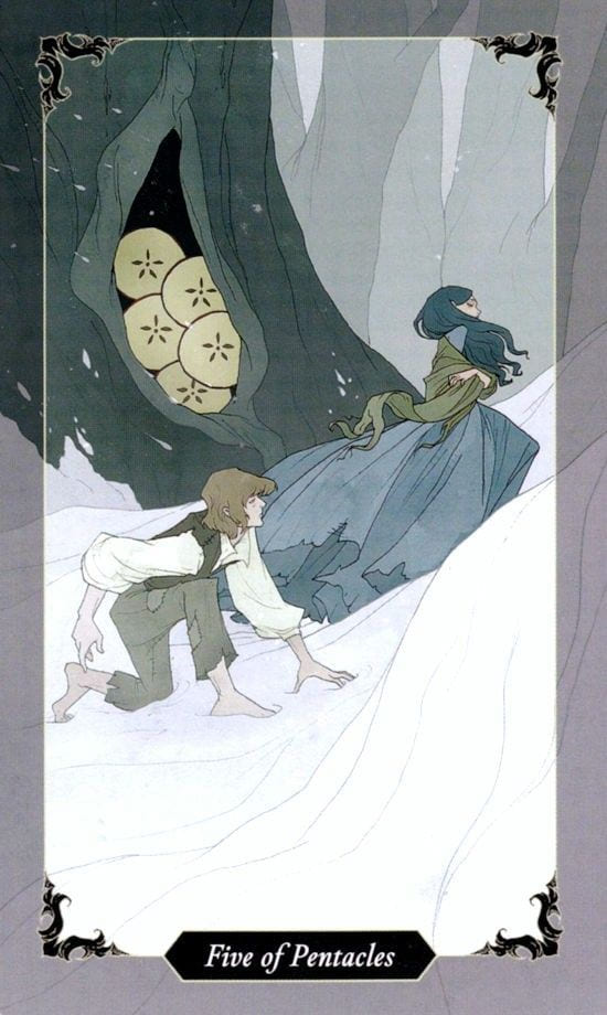 Пятёрка пентаклей — Таро Тёмного леса