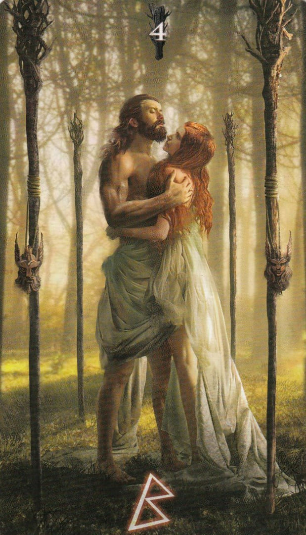 Четверка жезлов — Руническое Таро