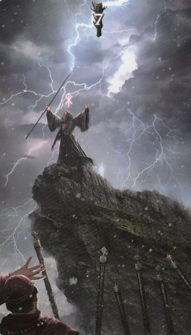 Семёрка жезлов — Руническое Таро