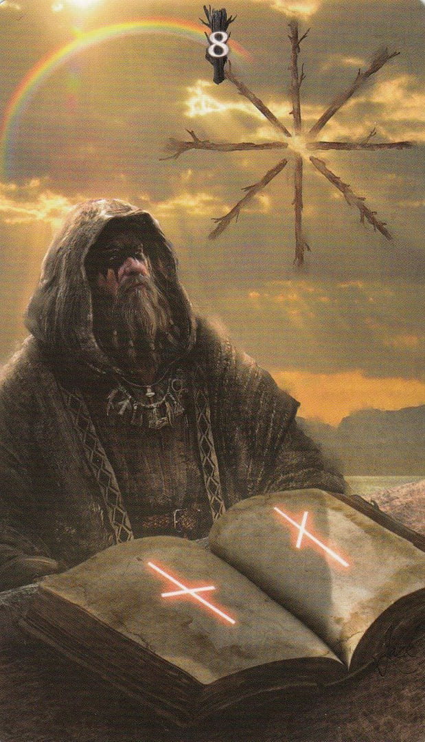 Восьмёрка жезлов — Руническое Таро