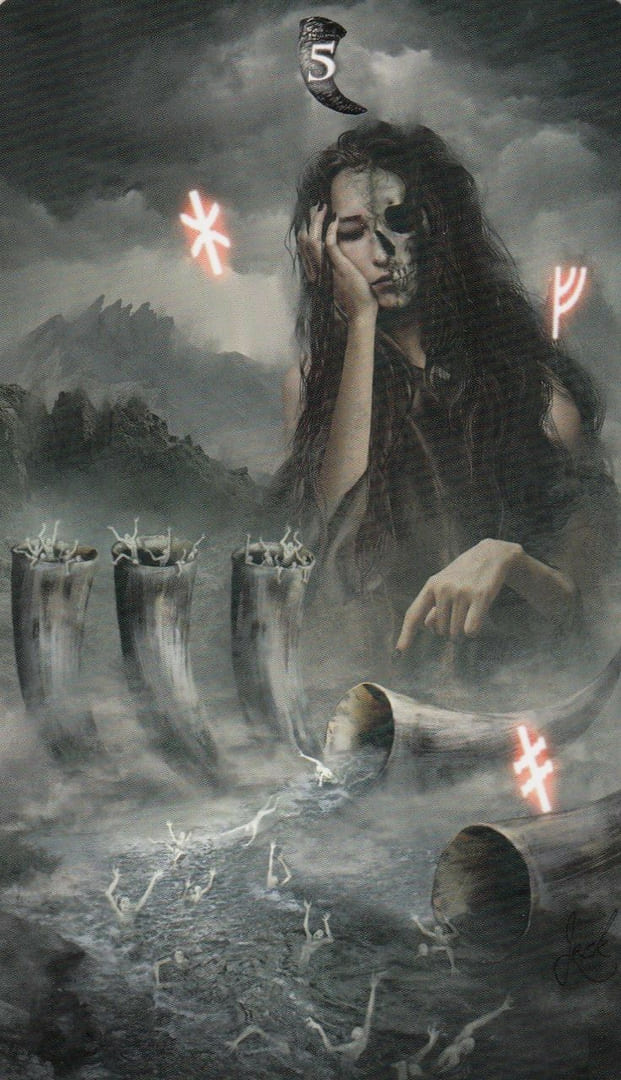 Пятёрка чаш — Руническое Таро