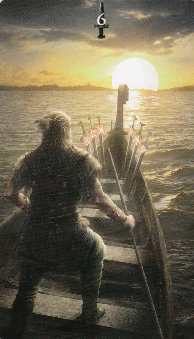 Шестёрка мечей — Руническое Таро