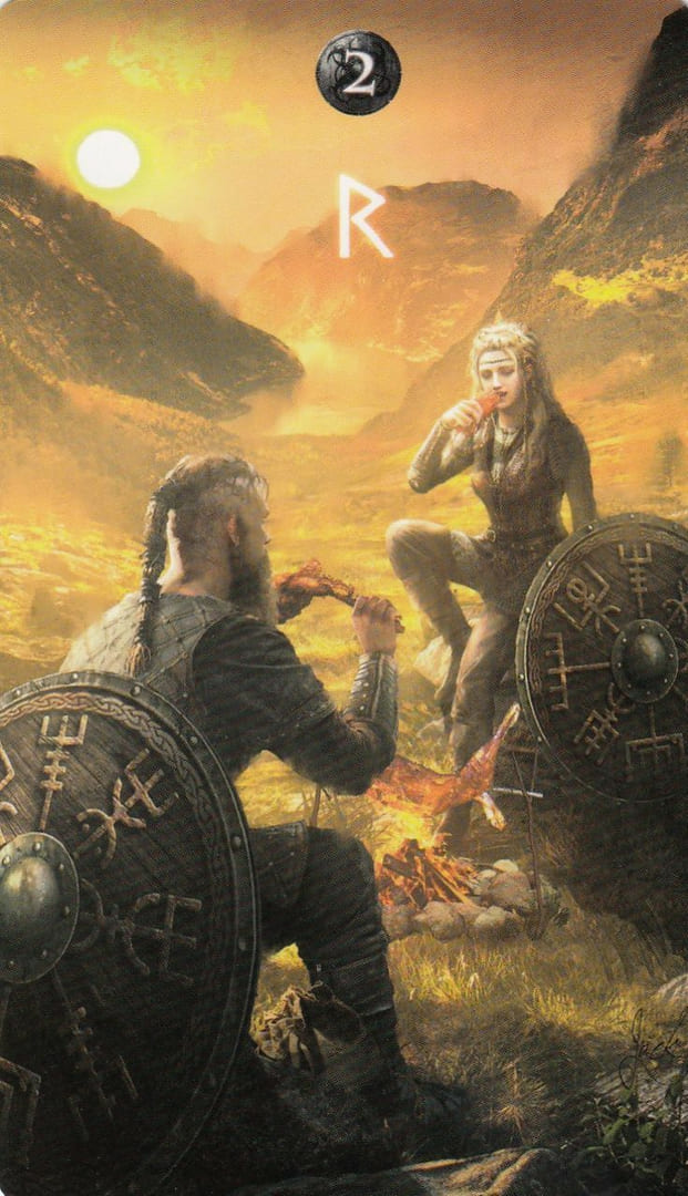 Двойка пентаклей — Руническое Таро