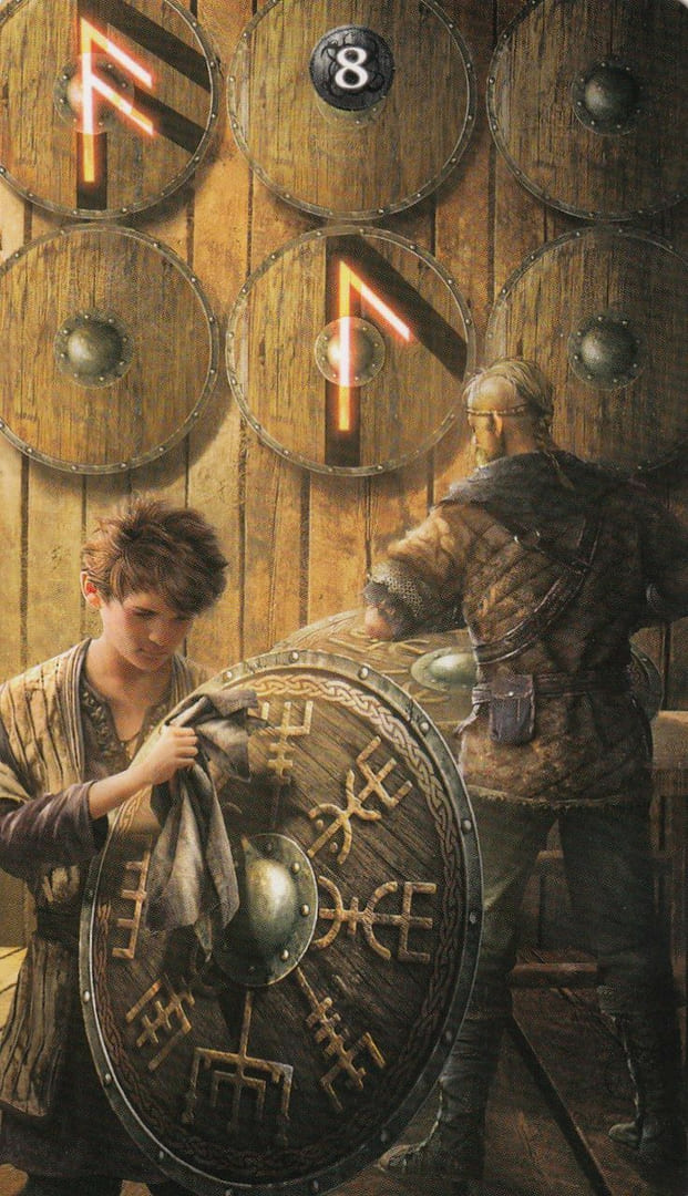 Восьмёрка пентаклей — Руническое Таро