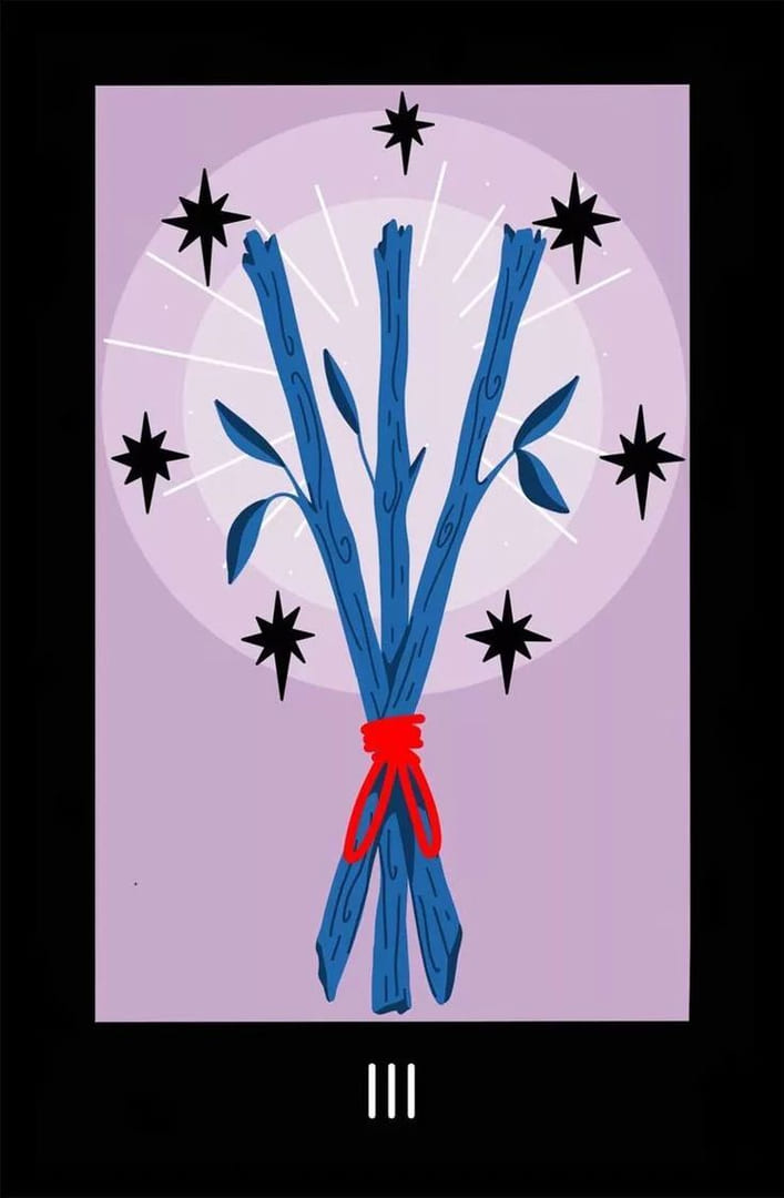 Тройка жезлов — Sabotage Tarot