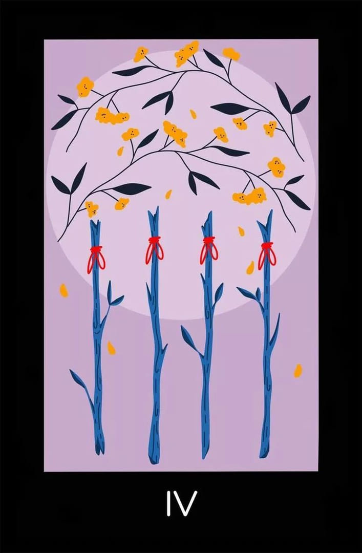 Четверка жезлов — Sabotage Tarot