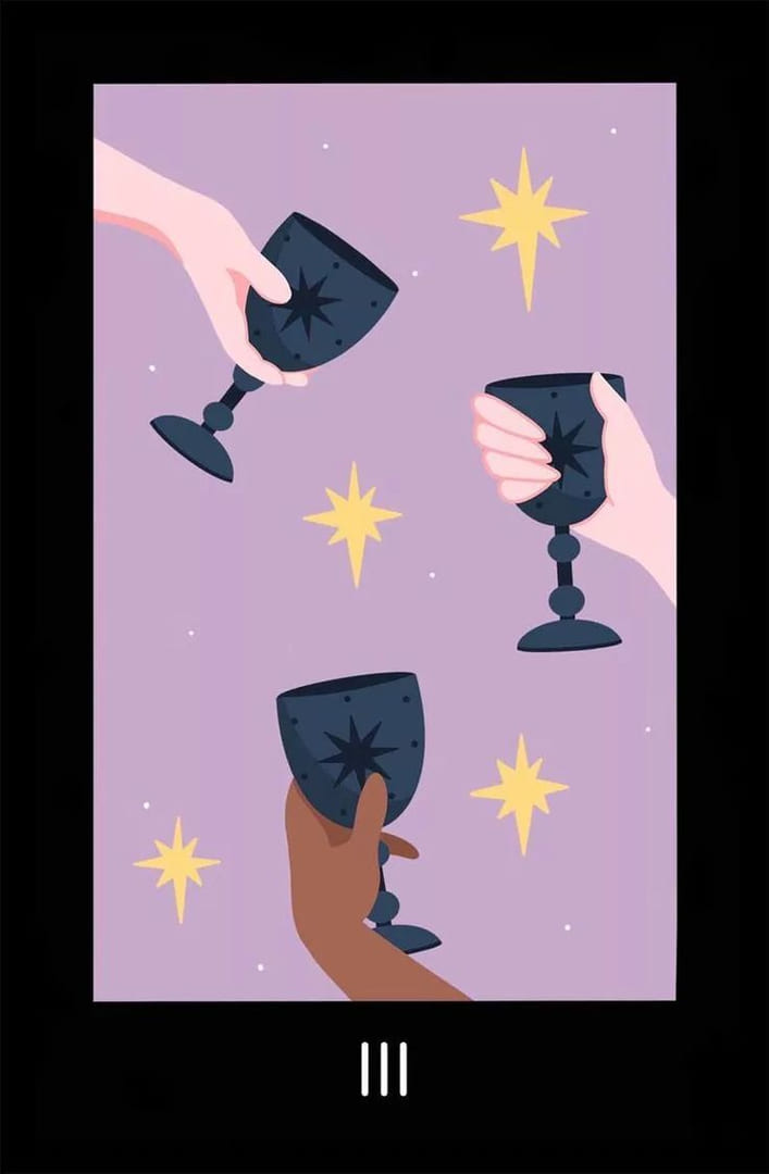 Тройка чаш — Sabotage Tarot