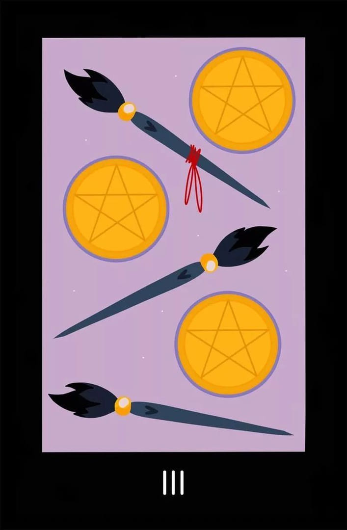 Тройка пентаклей — Sabotage Tarot